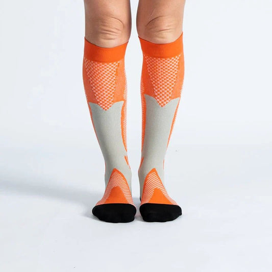 OrthoFlow™ Compression Socks - Orange Black