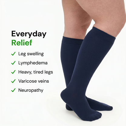 Classic Compression Socks - Navy Blue