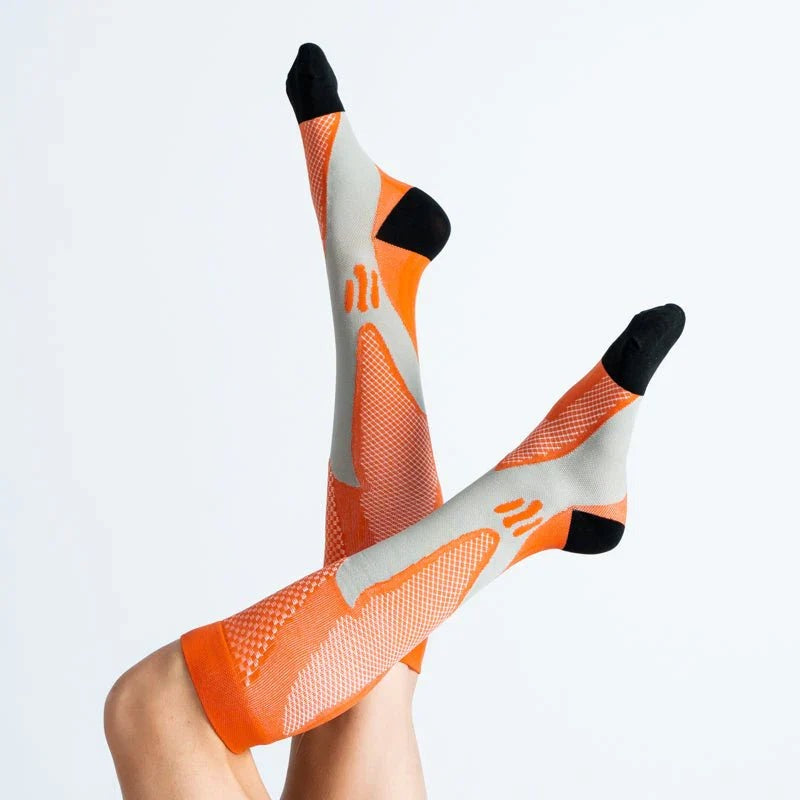 OrthoFlow™ Compression Socks - Orange Black