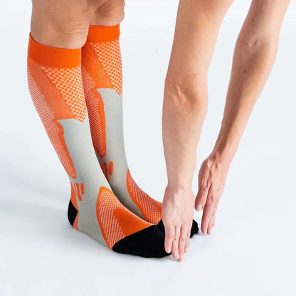 OrthoFlow™ Compression Socks - Orange Black
