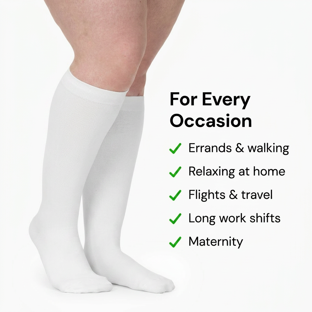 OrthoFlow™ Compression Socks - White Gray