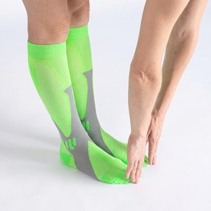OrthoFlow™ Compression Socks - Green White