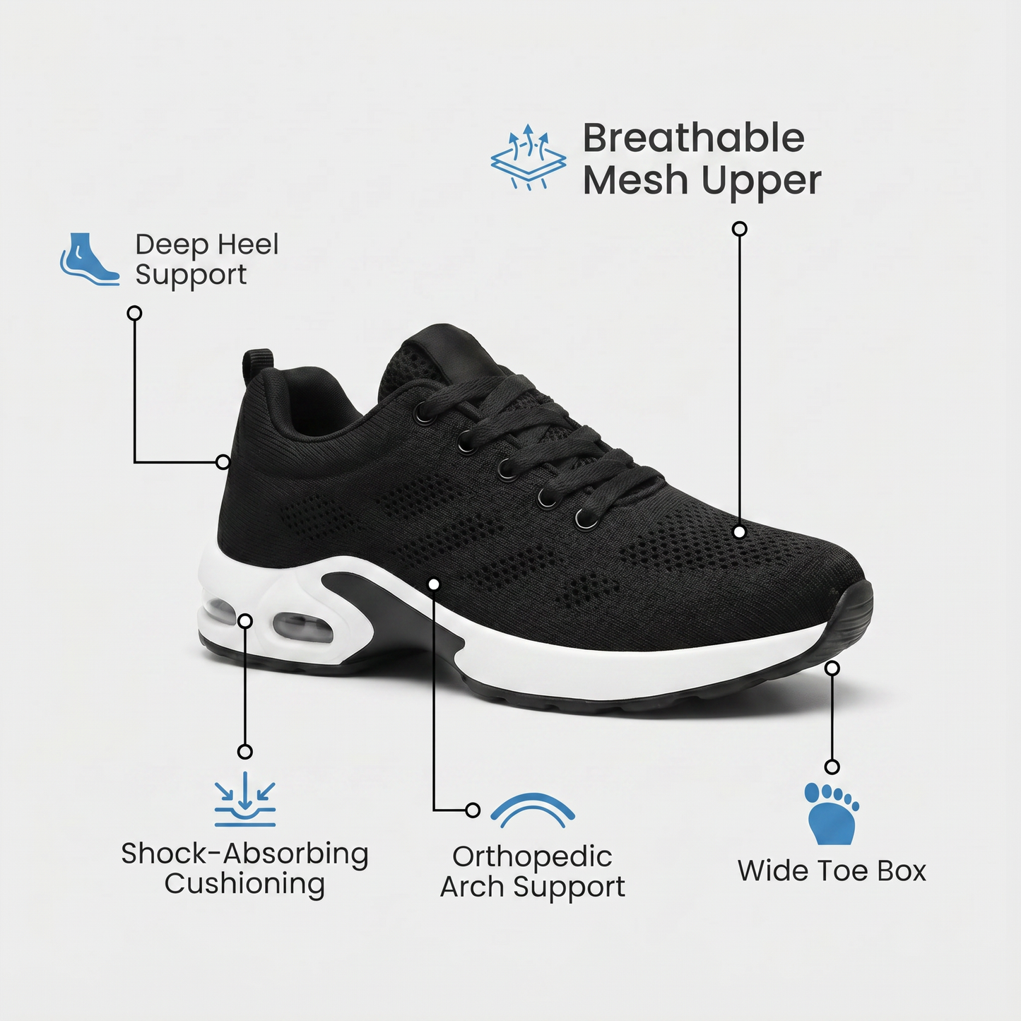 Orthora™ Pro — 12-Hour Shift Shoes for All-Day Foot, Knee & Back Pain Relief